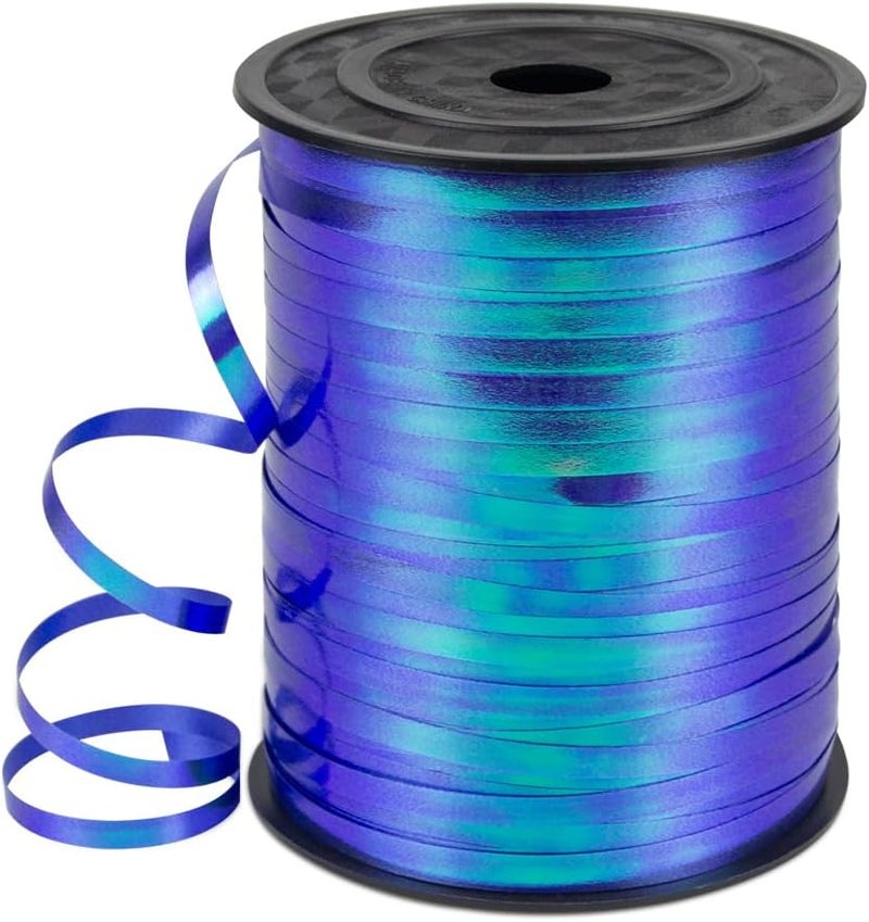 HimBen 500 Yards Curling Ribbon for Gift Wrapping, 3/16" Balloon String for Christmas Valentine Birthday Wedding Party Festival Decoration, Crafts, Flower Bouquet(Iridescent Dark Blue) - Image 1